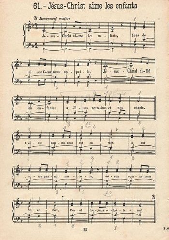 Jésus-Christ aime les enfants Partition gratuite